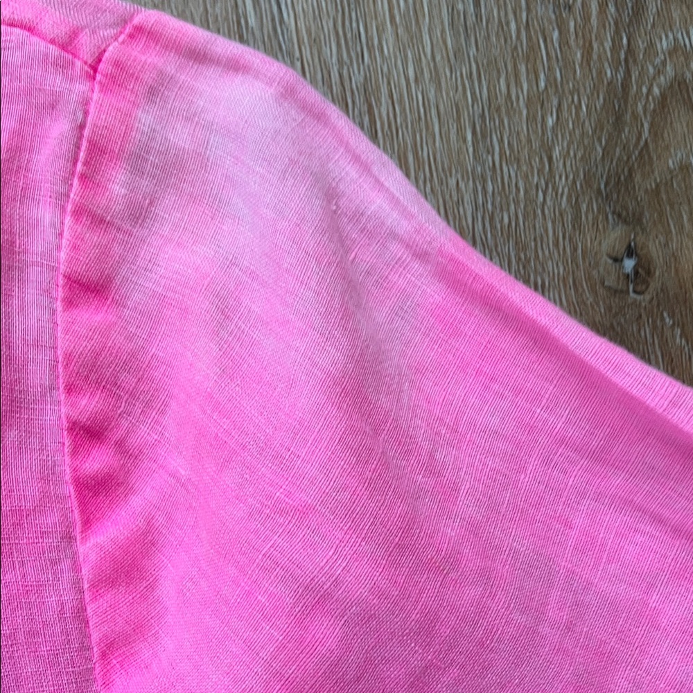 Lilly Pulitzer (2) BUNDLE Vibrant Teal Pink 100% Linen Sarasota Tunics Size S - Picture 15 of 16